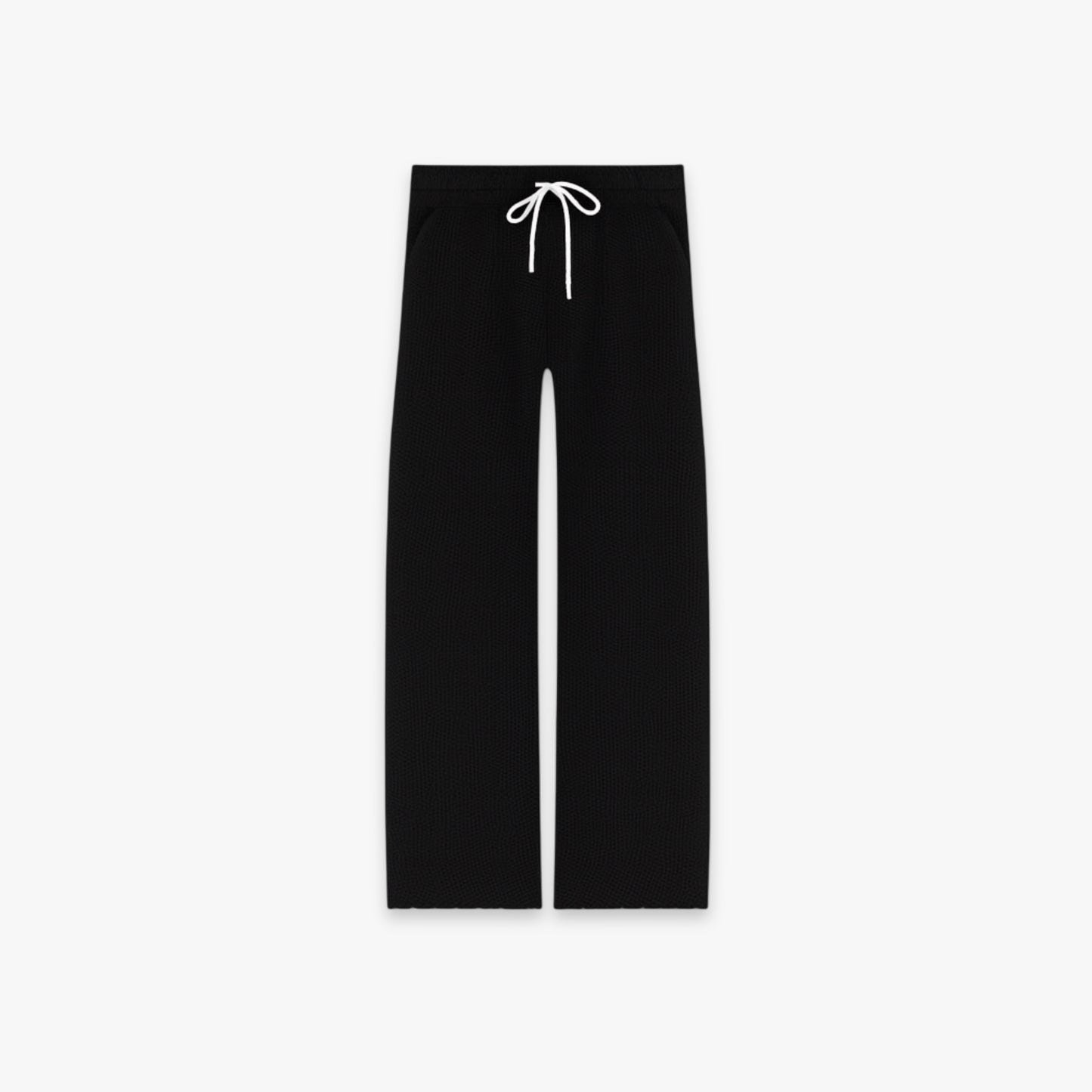 WAFFLE LOUNGE PANTS - BLACK