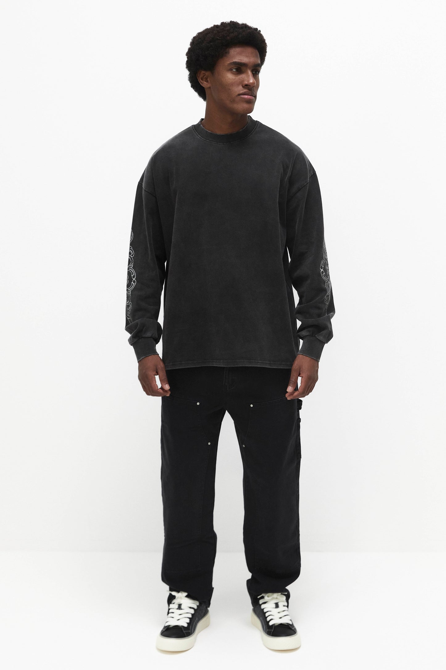 Knifes long sleeve shirt - washed black