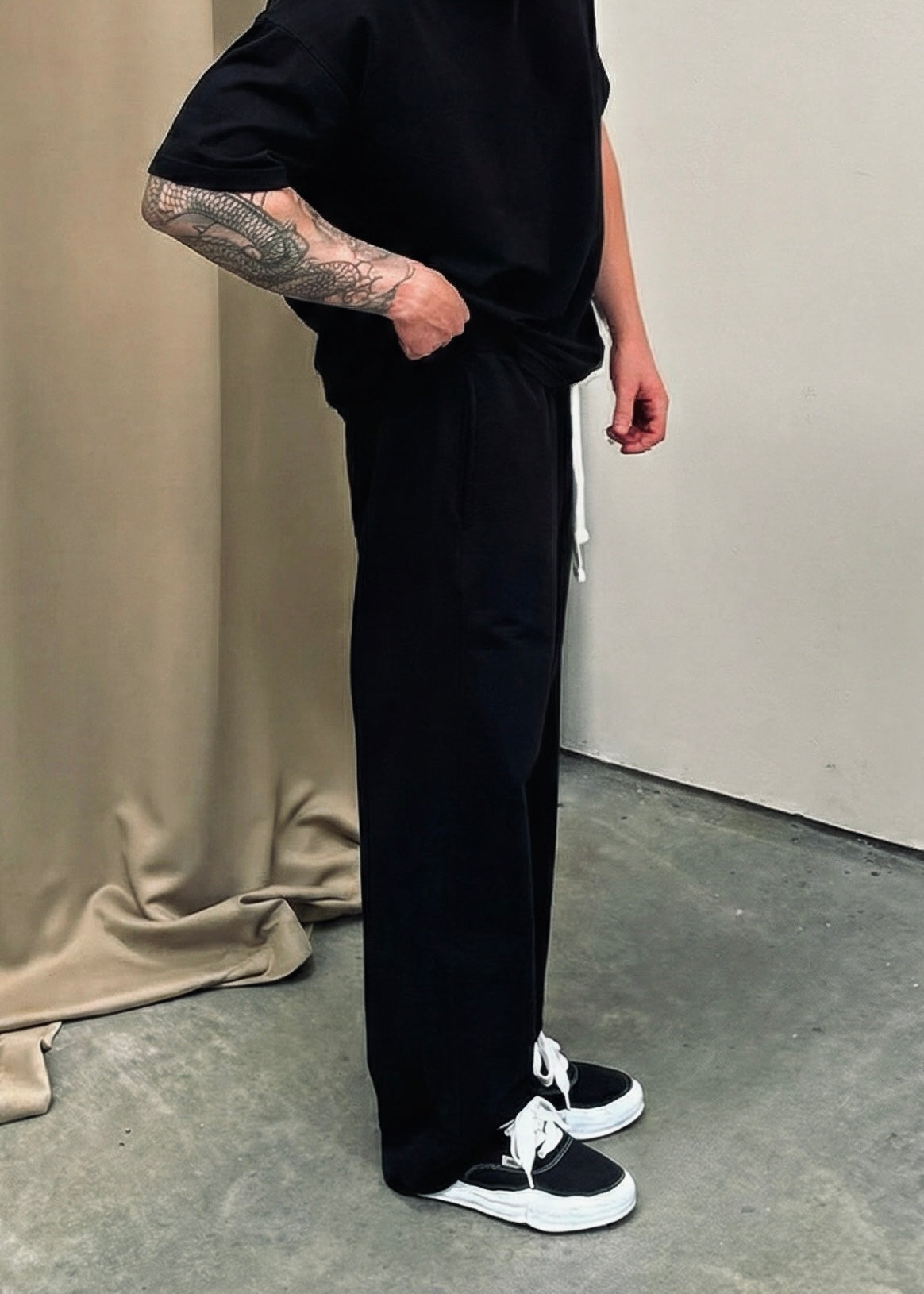 WAFFLE LOUNGE PANTS - BLACK IDOL STUDIOS