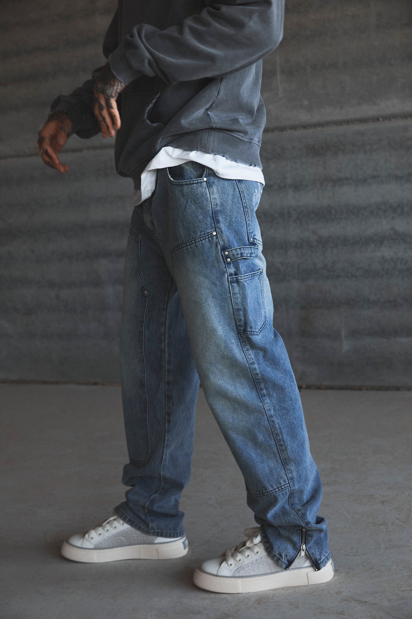 Washed blue carpenter denim IDOL STUDIOS