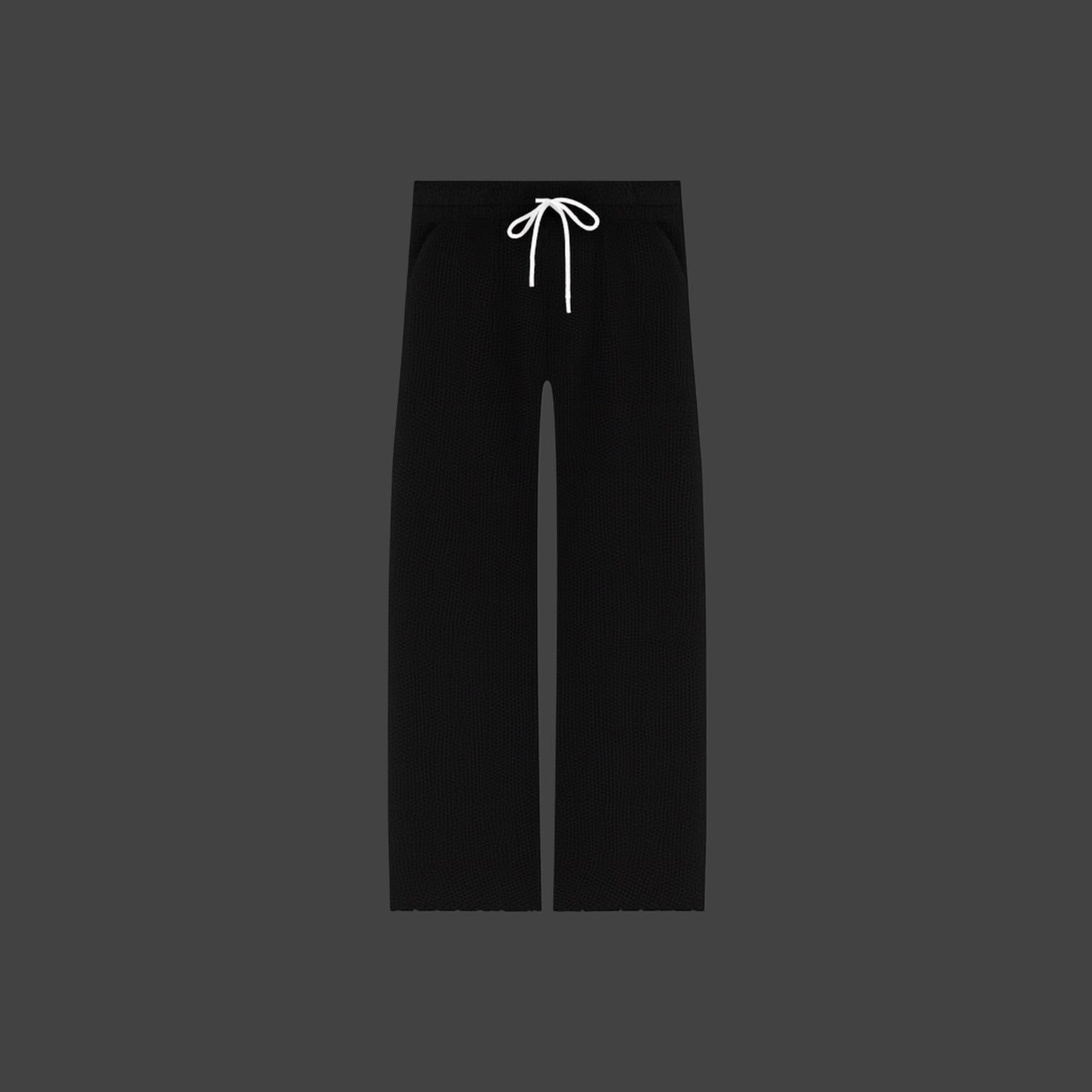 WAFFLE LOUNGE PANTS - BLACK