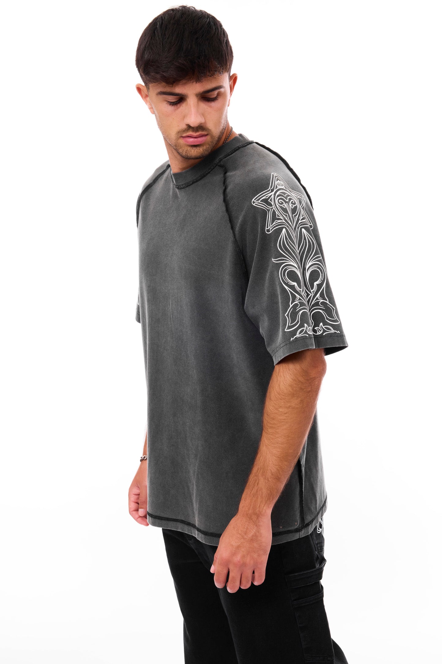 2 SIDED - WASHED BLACK