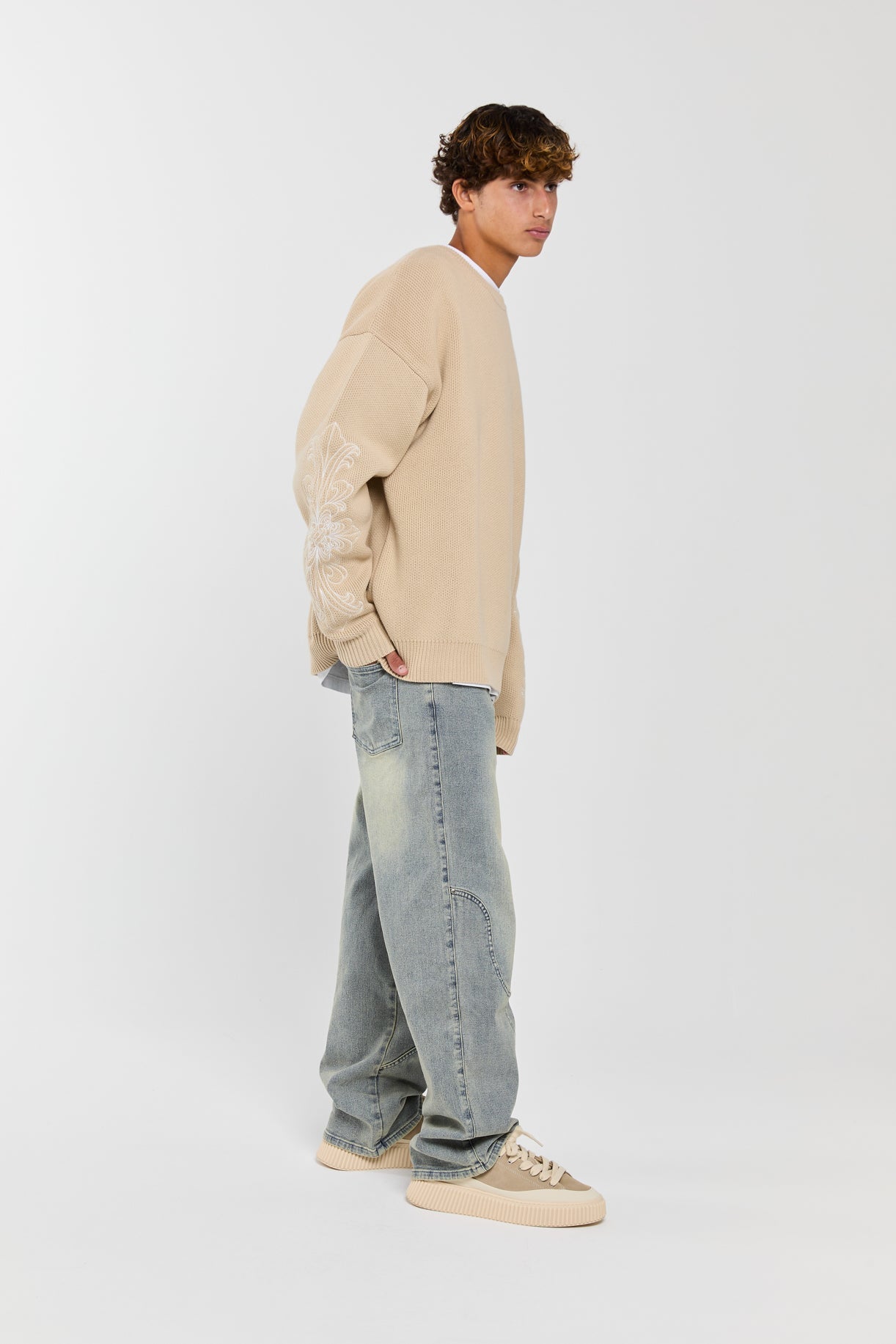 BONE - BEIGE KNIT SWEATER Idolstudios