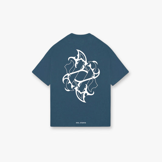 Ornate shield - blue sky wash