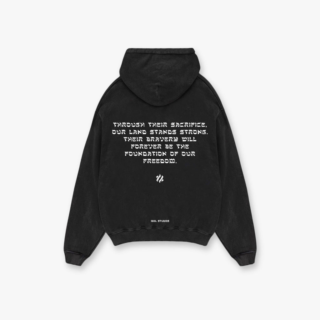 Eternal Knight - black washed hoodie Idolstudios
