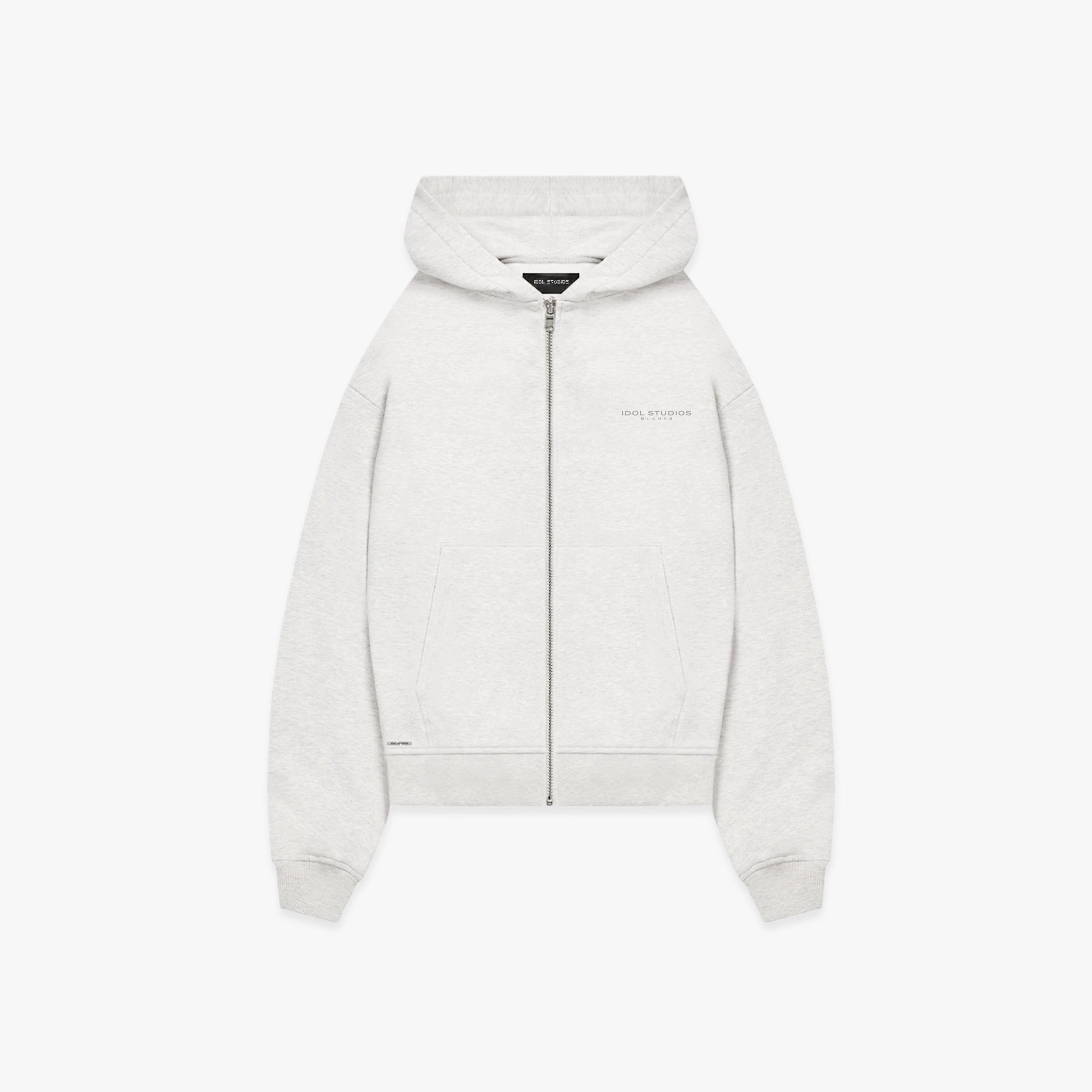 BLANKS - GREY ZIP HOODIE – IDOL STUDIOS