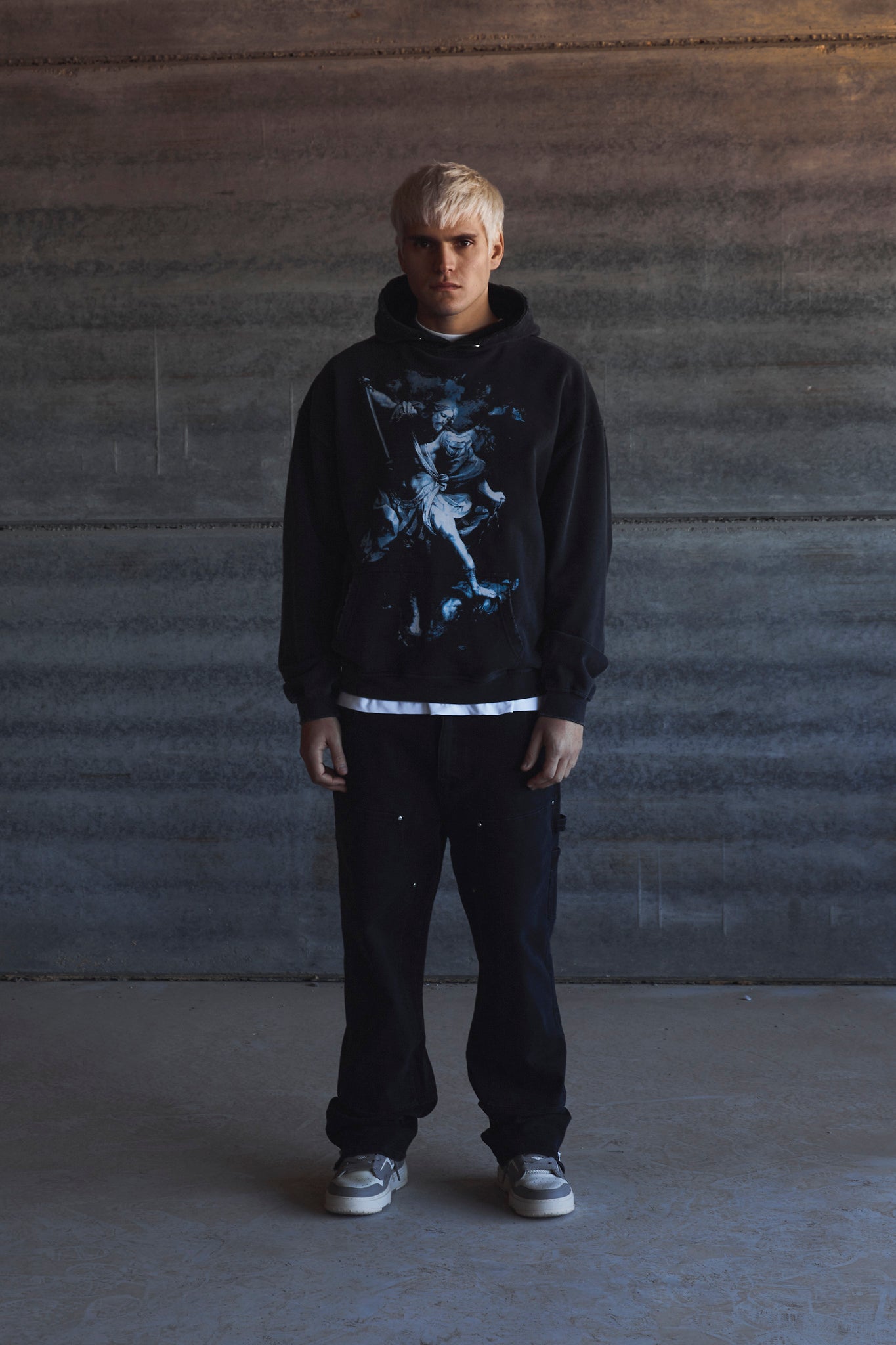 Eternal Knight - black washed hoodie Idolstudios