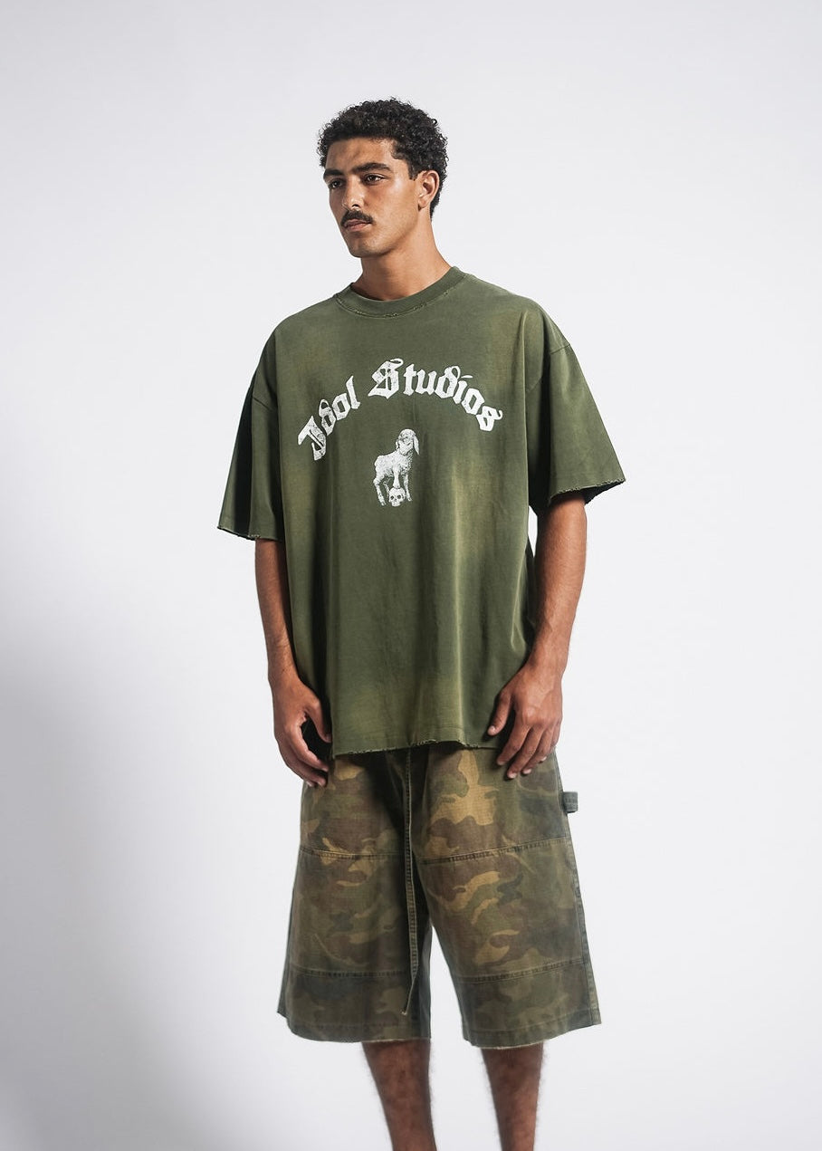 AURA - WASHED GREEN T-SHIRT