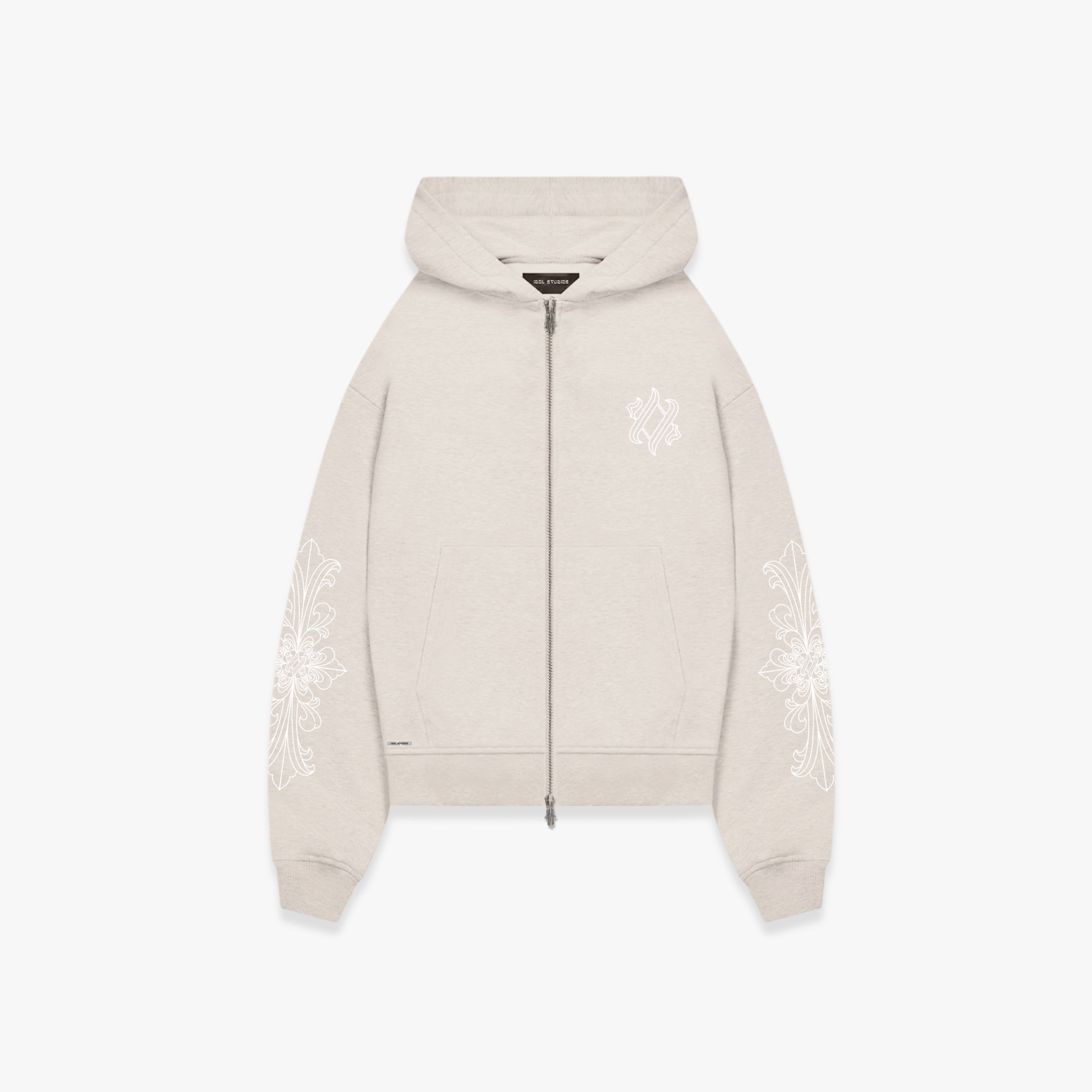 IVORY - BEIGE ZIP HOODIE Idolstudios