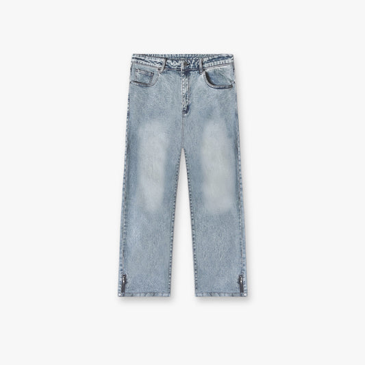 Washed blue denim