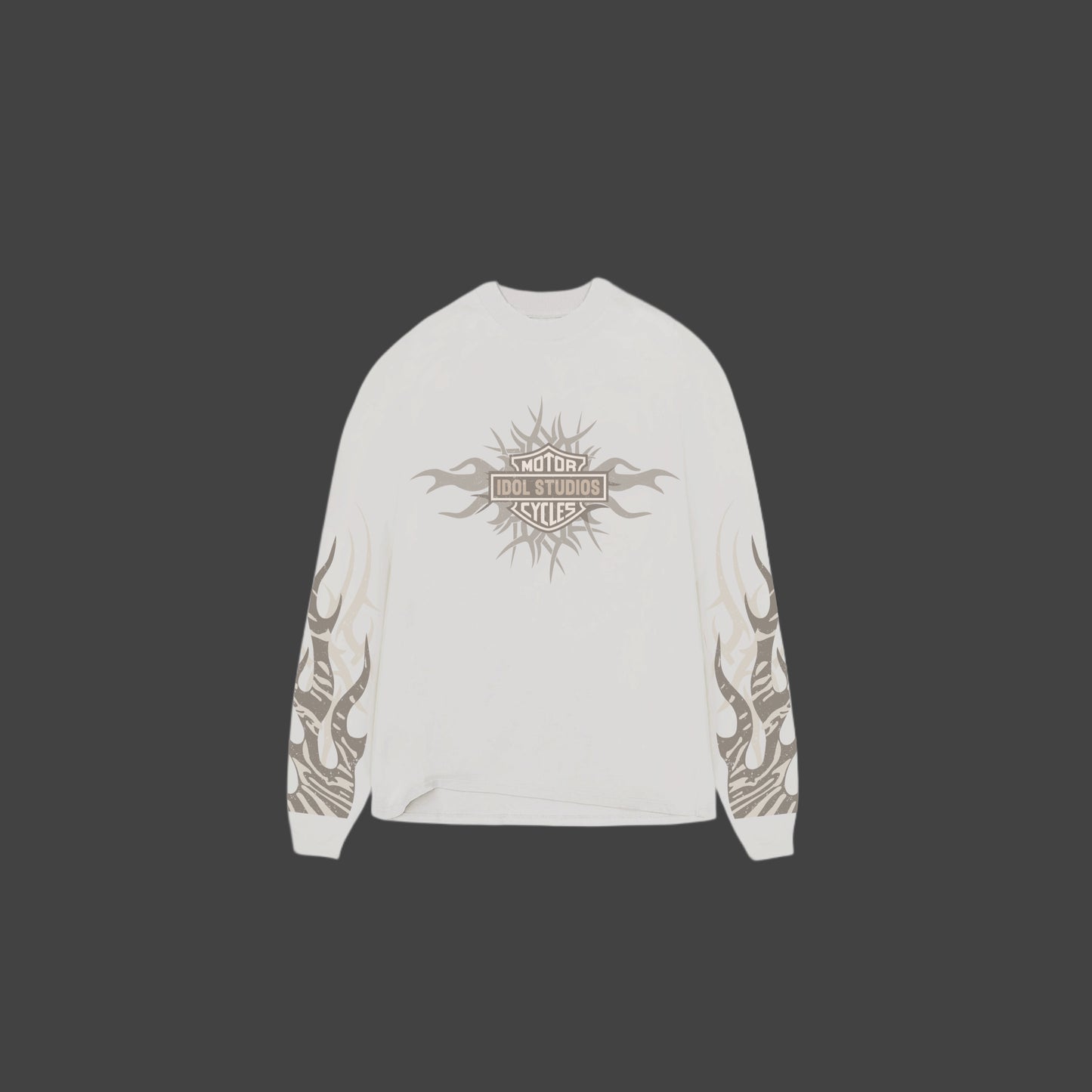 Motorcycle idol long sleeve shirt - stone