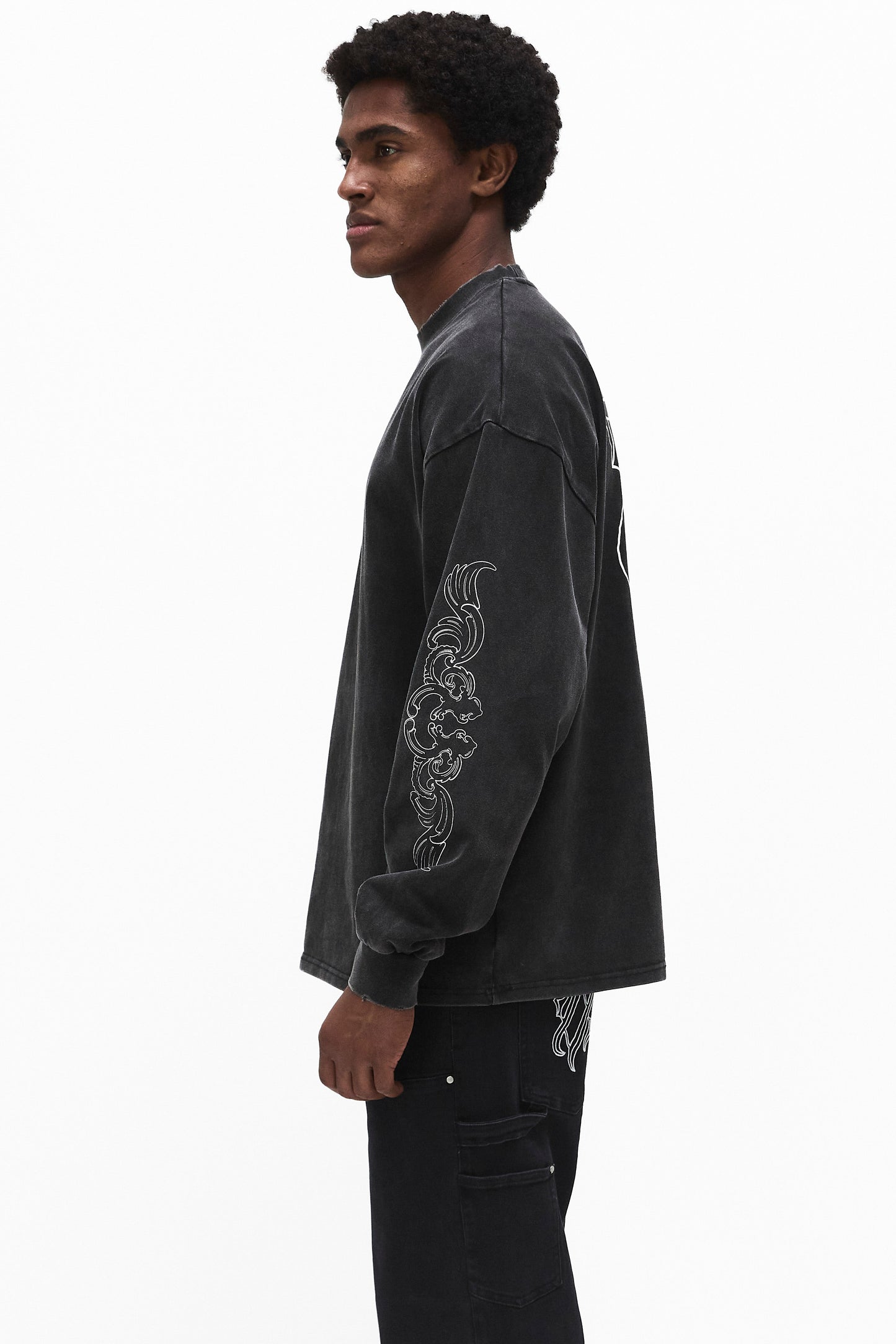 Knifes long sleeve shirt - washed black