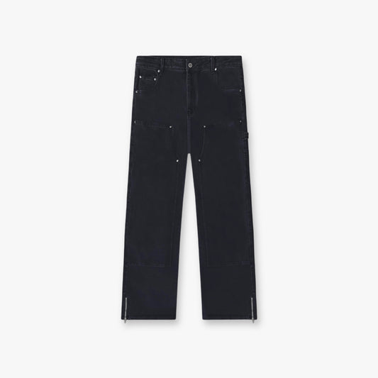 Washed black carpenter denim