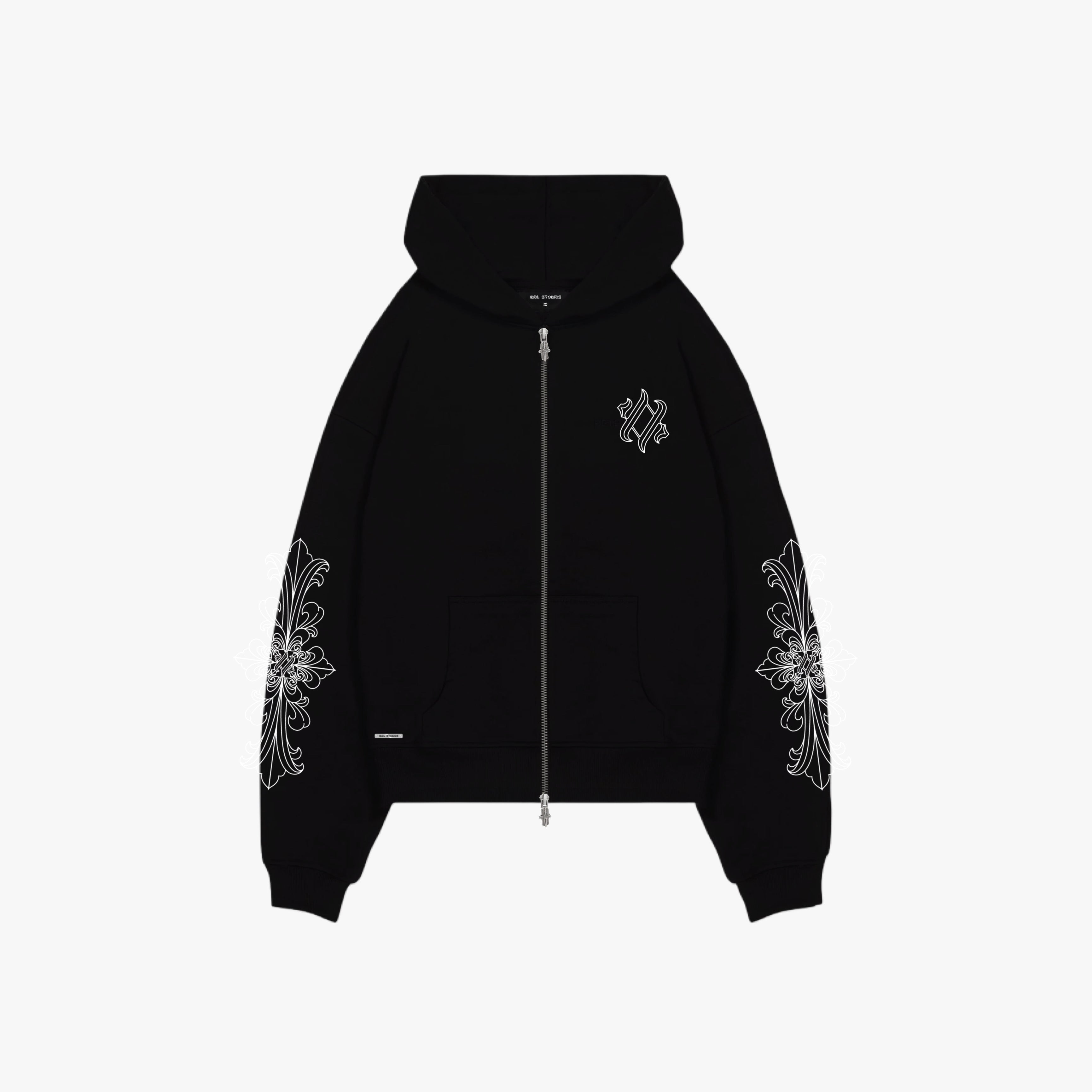 NOCTURNE - BLACK ZIP HOODIE – IDOL STUDIOS