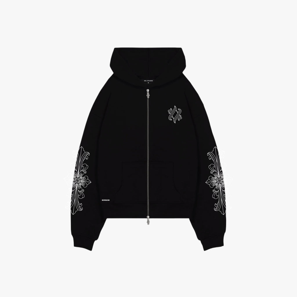 NOCTURNE - BLACK ZIP HOODIE Idolstudios