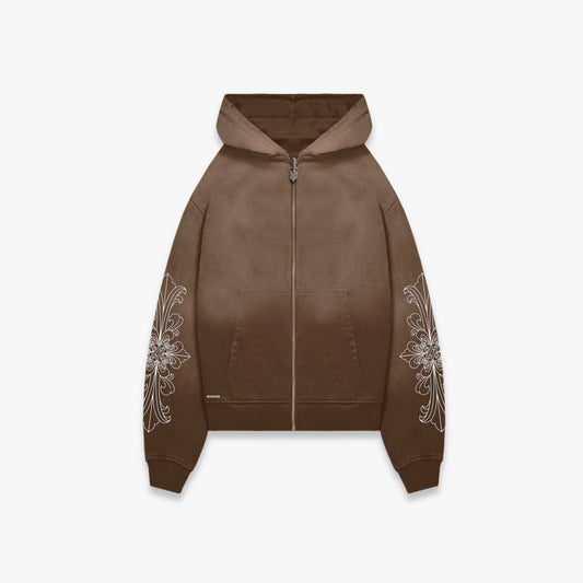 EARTH - BROWN ZIP HOODIE