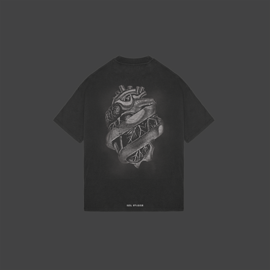 Metal heart - black washed