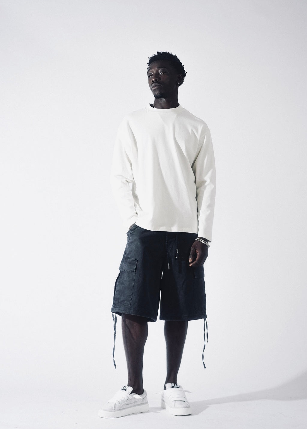 ORG LONG TEE - CREAM