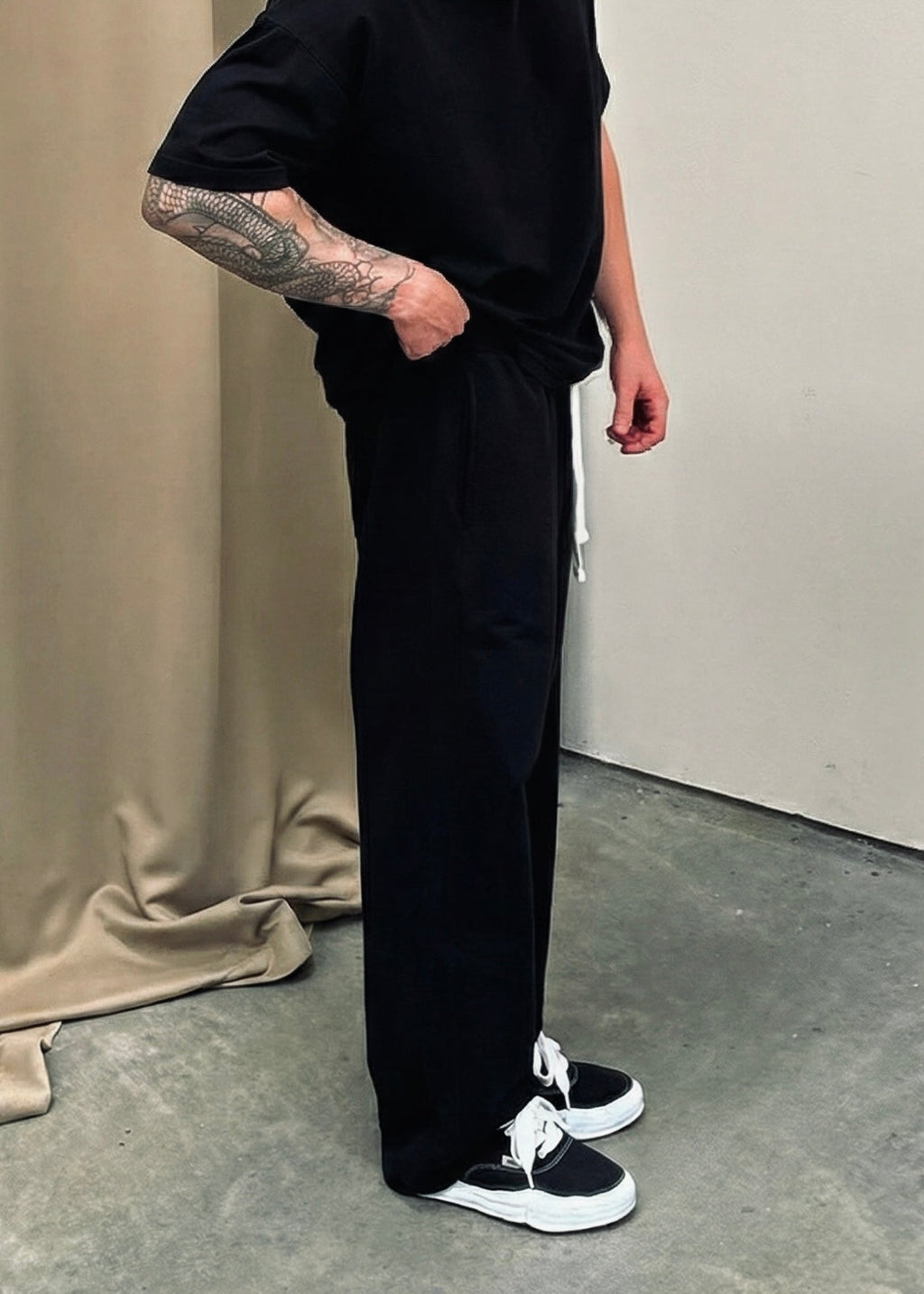 WAFFLE LOUNGE PANTS - BLACK IDOL STUDIOS