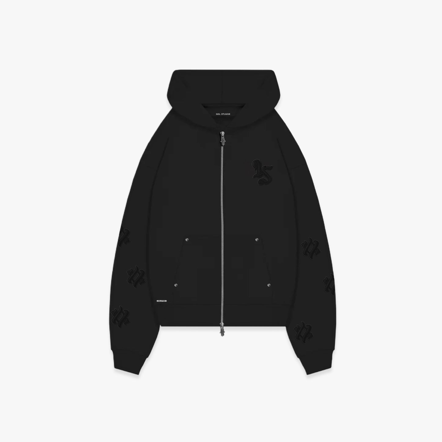 OBSIDIAN - DARK GREY ZIP HOODIE