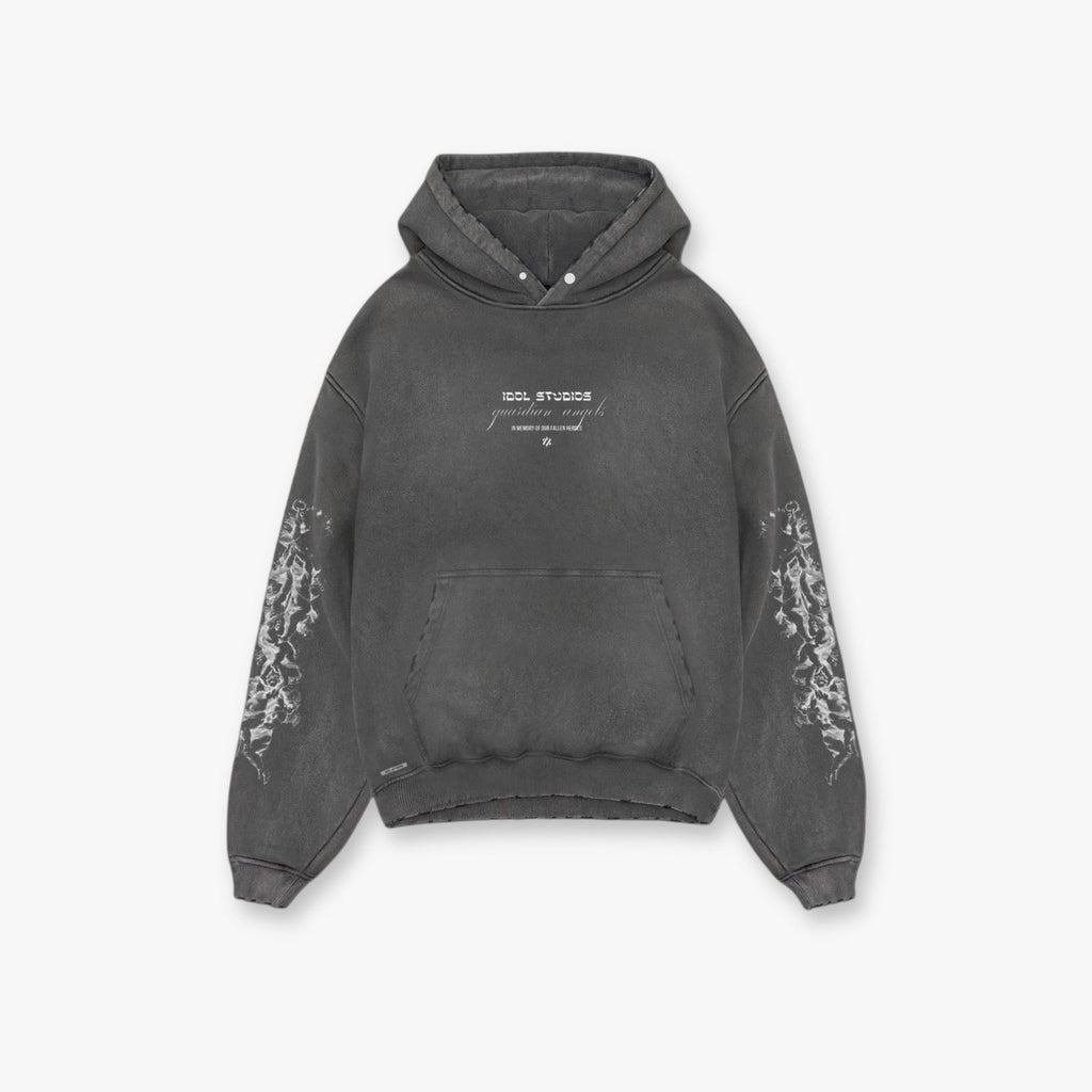 Guardian angels - grey washed hoodie Idolstudios