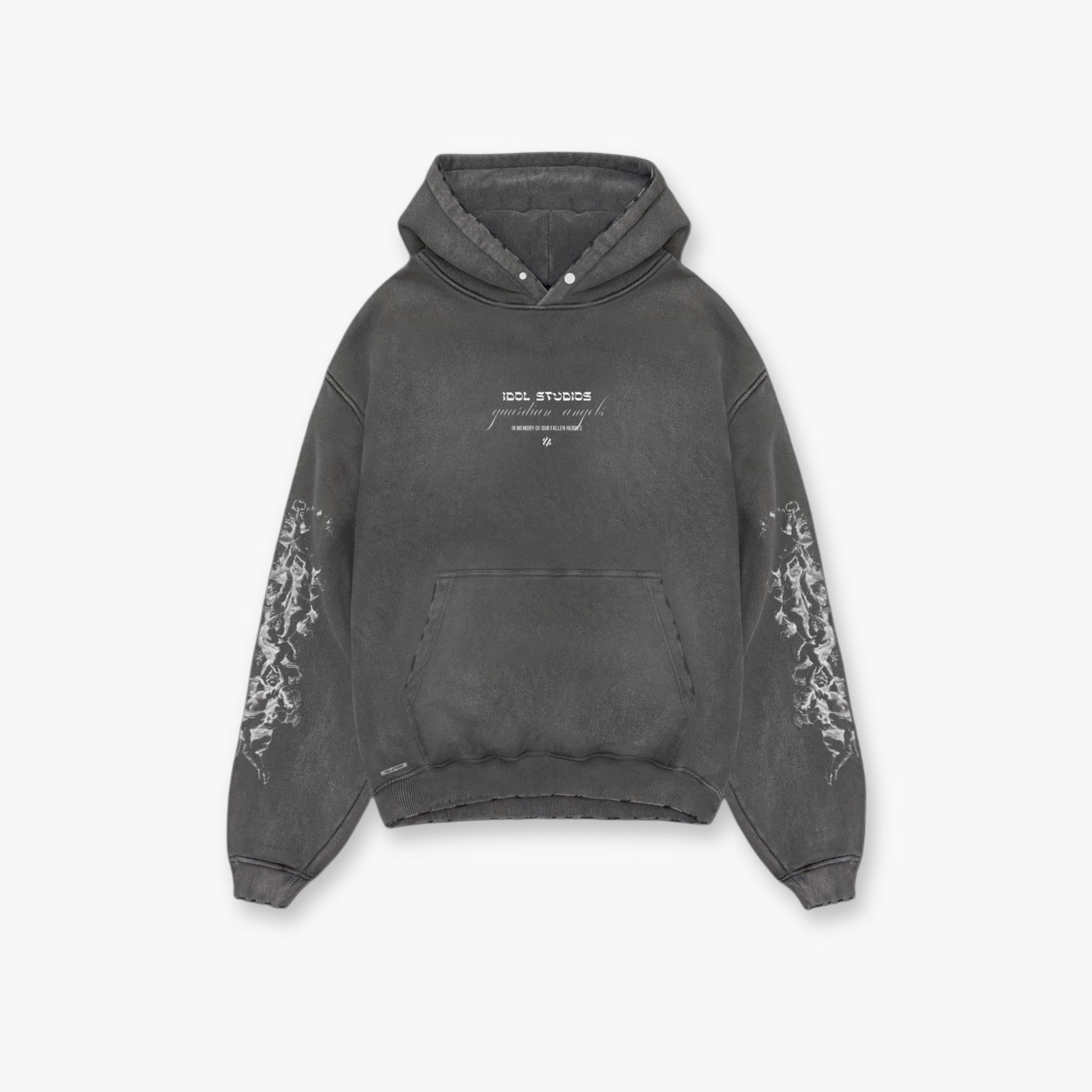 Guardian angels - grey washed hoodie Idolstudios