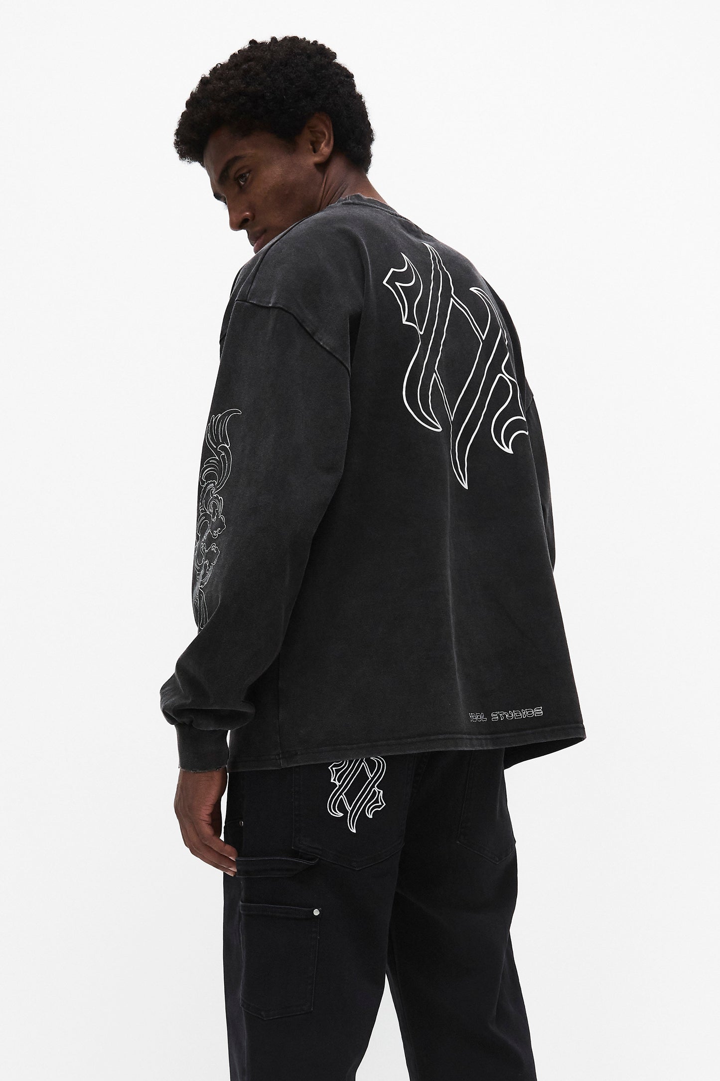 Knifes long sleeve shirt - washed black