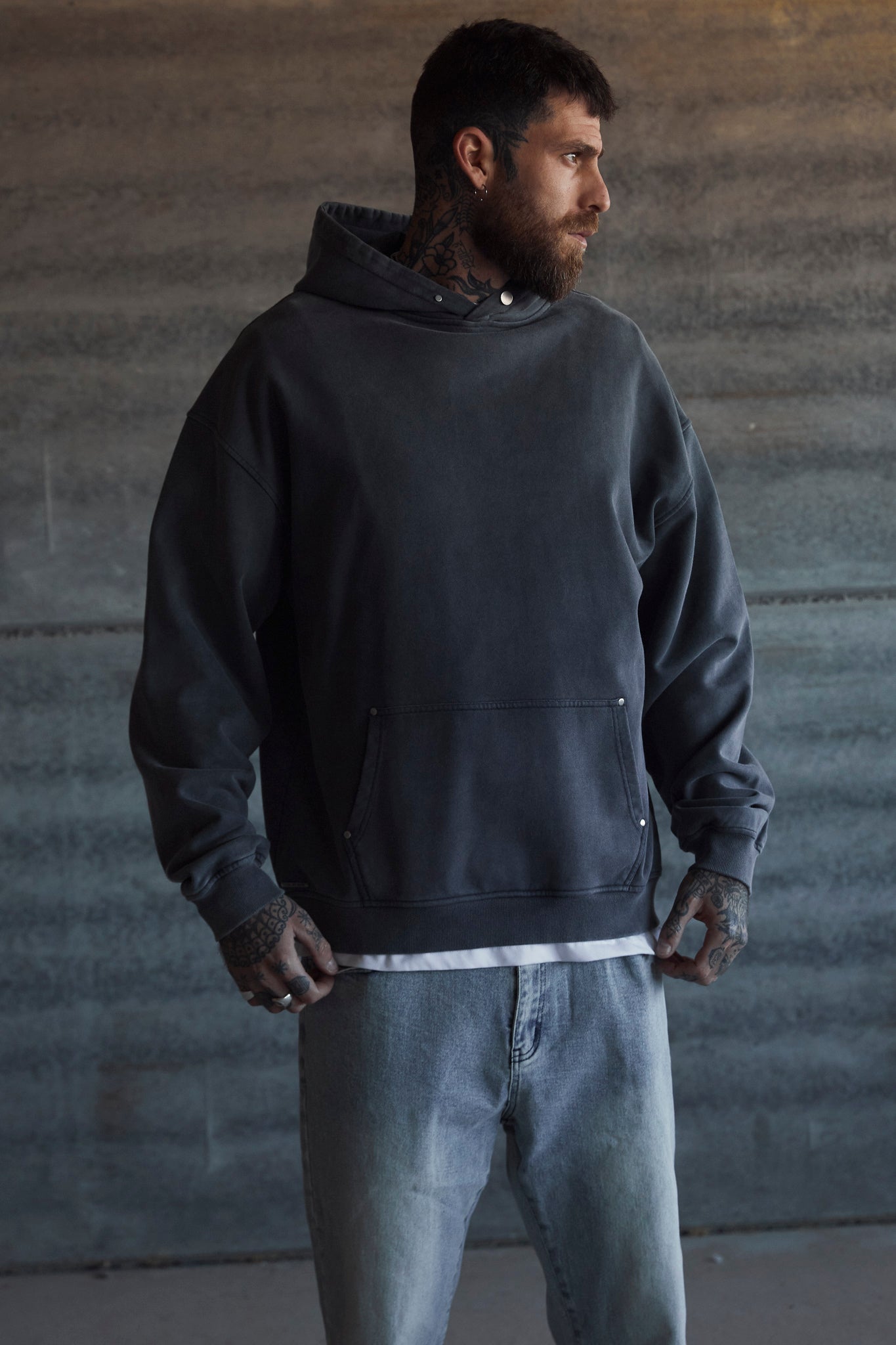 Venom Blade - grey washed hoodie Idolstudios