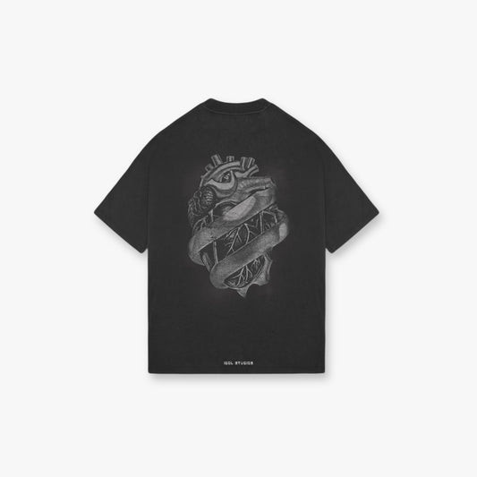 Metal heart - black washed