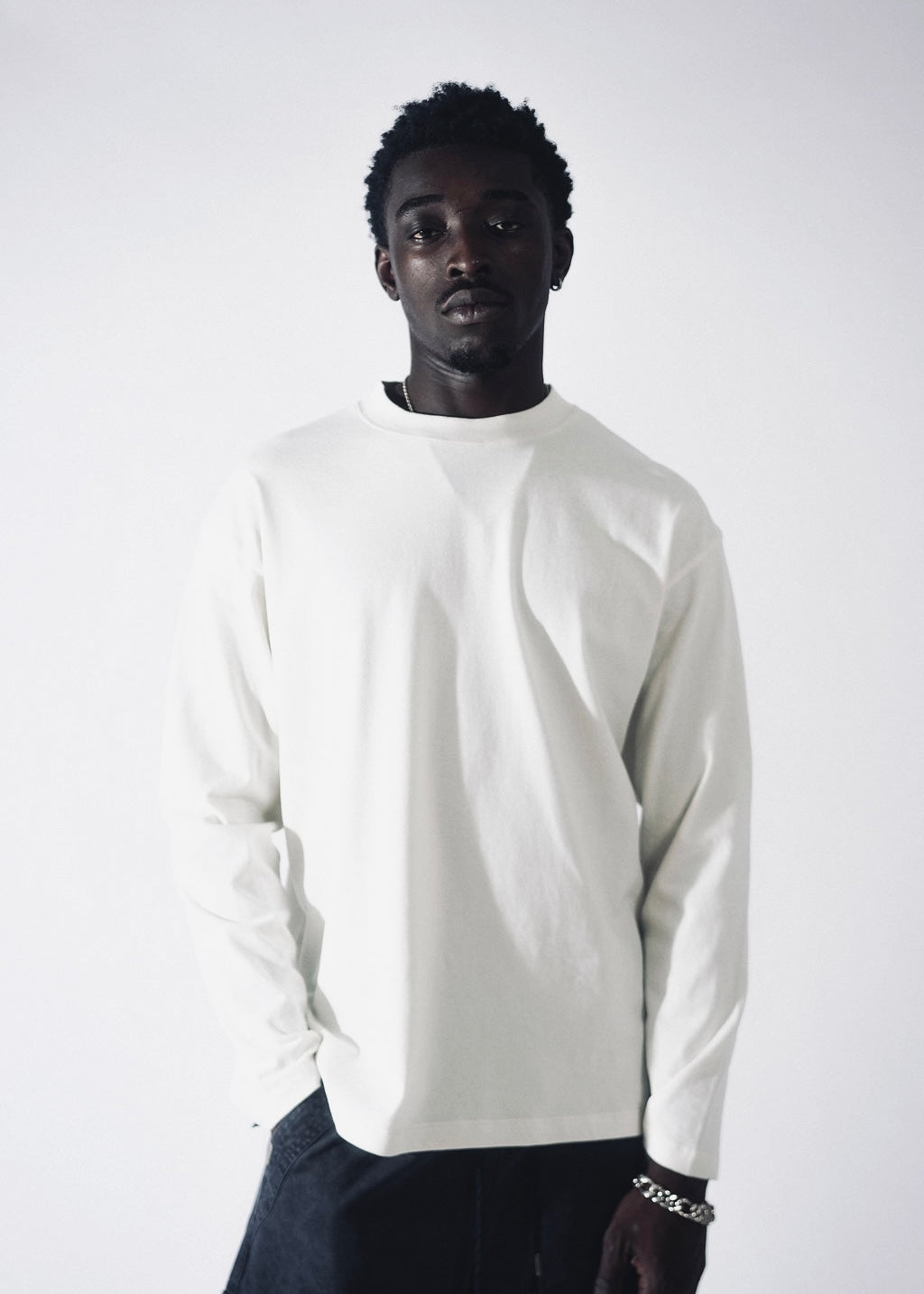 ORG LONG TEE - CREAM
