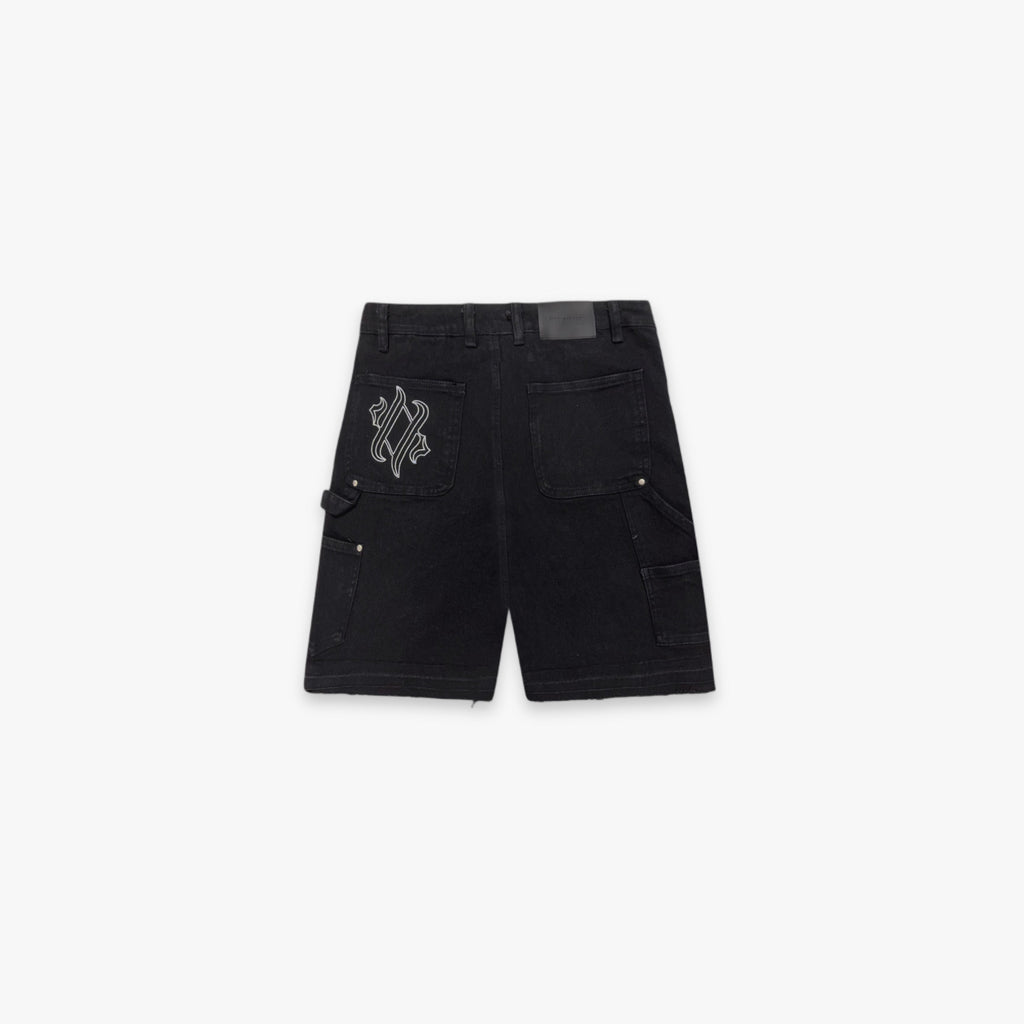Carpenter denim shorts - black IDOL STUDIOS