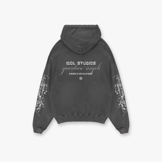 Guardian angels - grey washed hoodie
