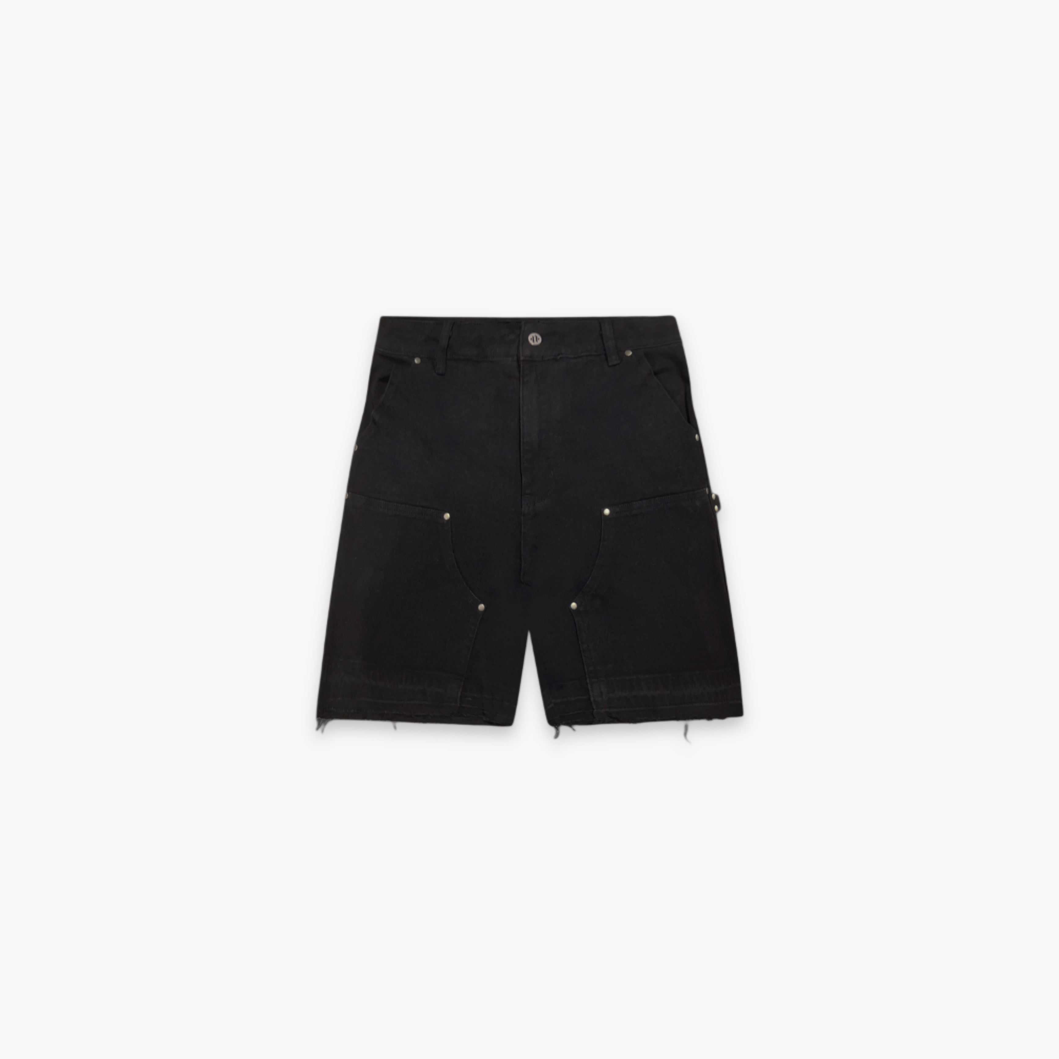Carpenter denim shorts - black IDOL STUDIOS