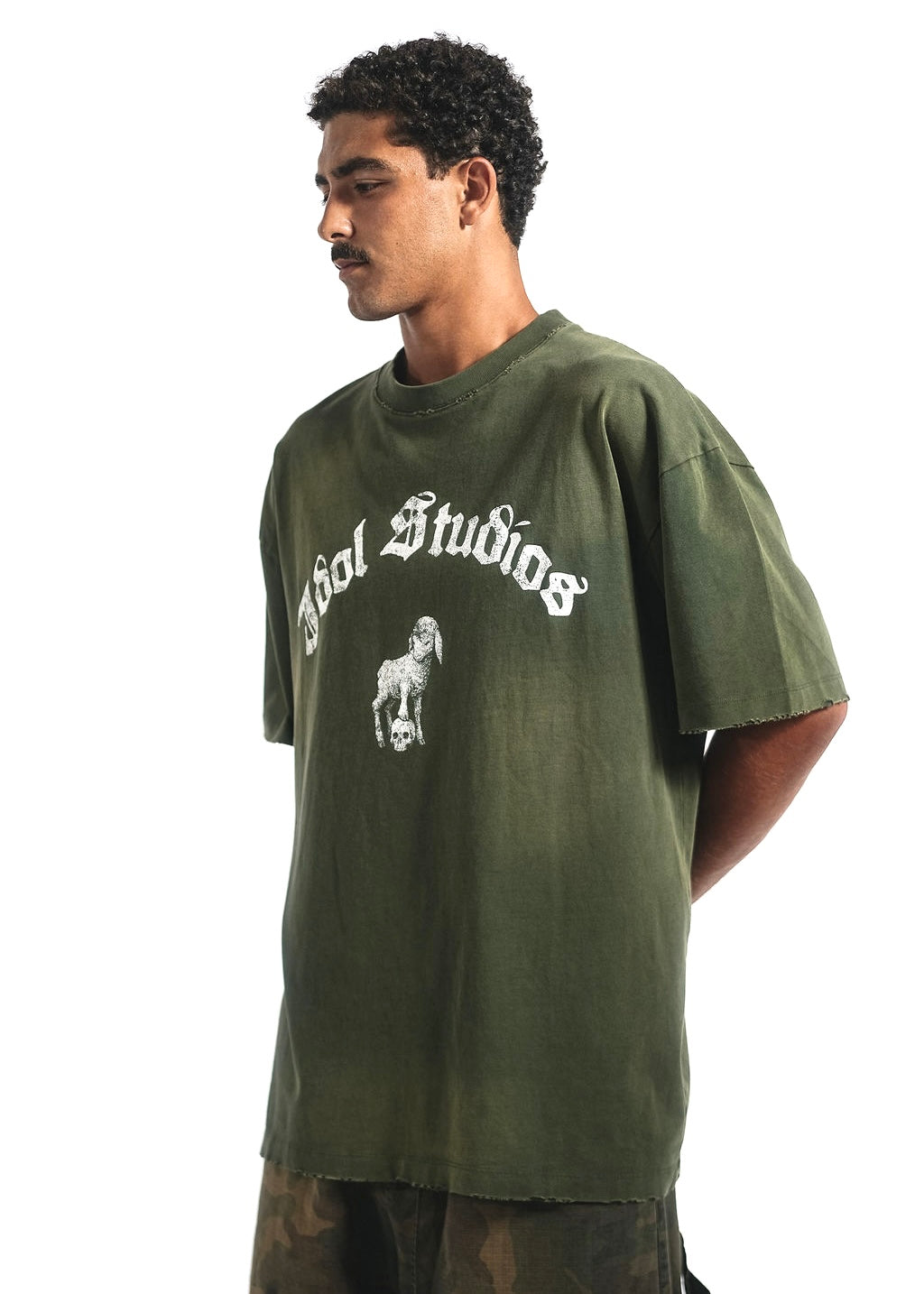 AURA - WASHED GREEN T-SHIRT