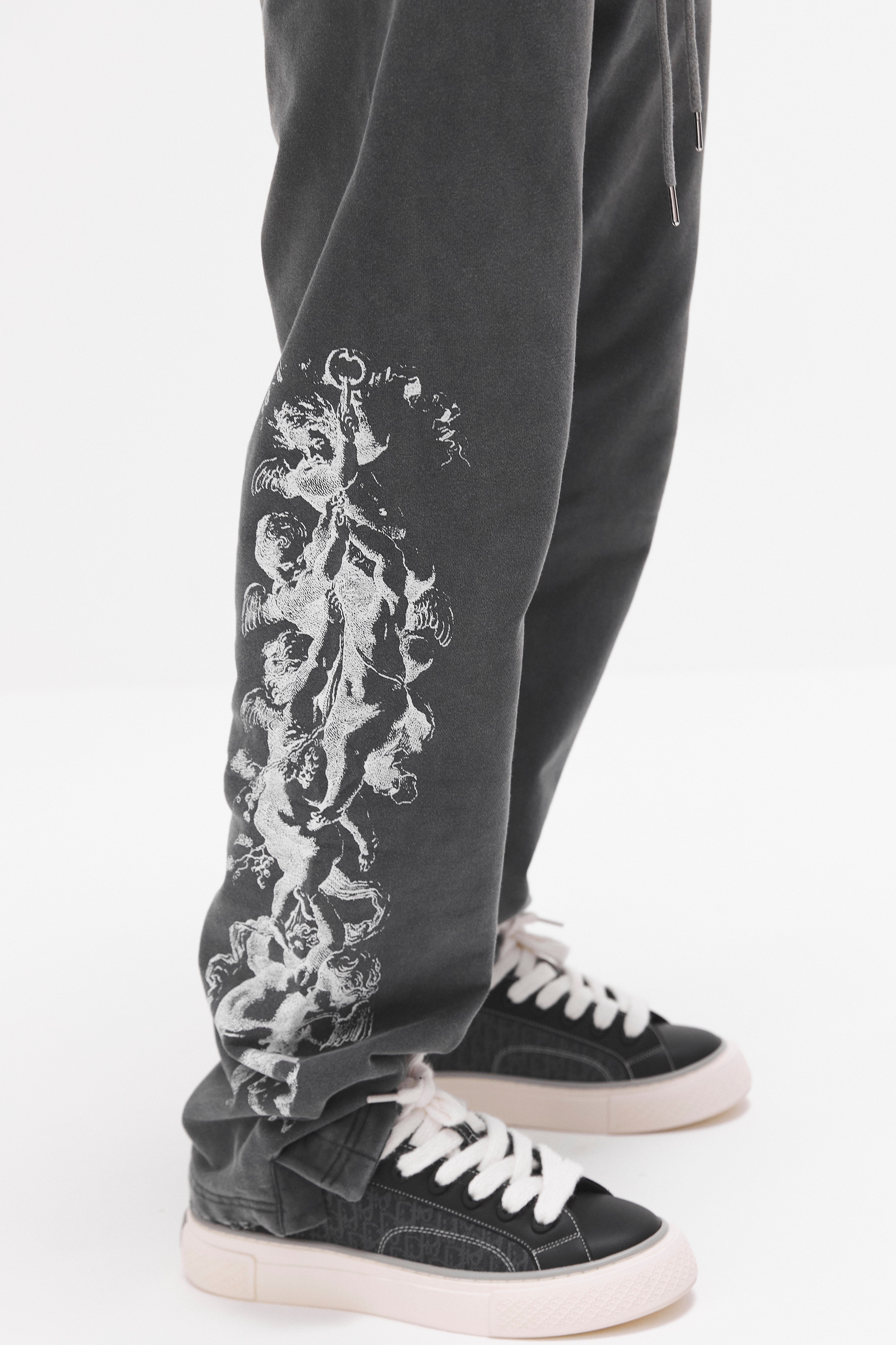 Guardian Angels - grey washed sweatpants IDOL STUDIOS