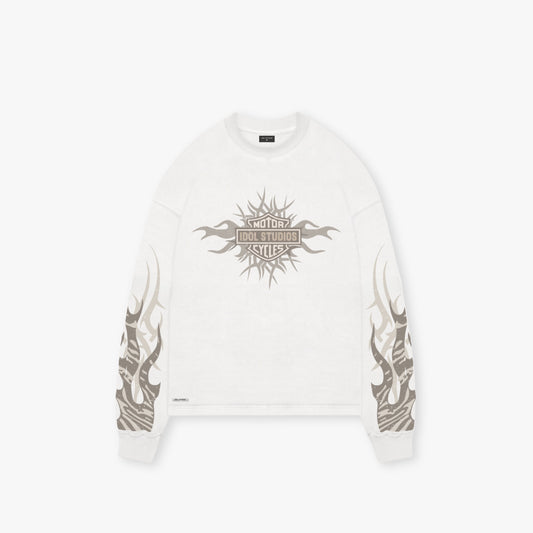 Motorcycle idol long sleeve shirt - stone