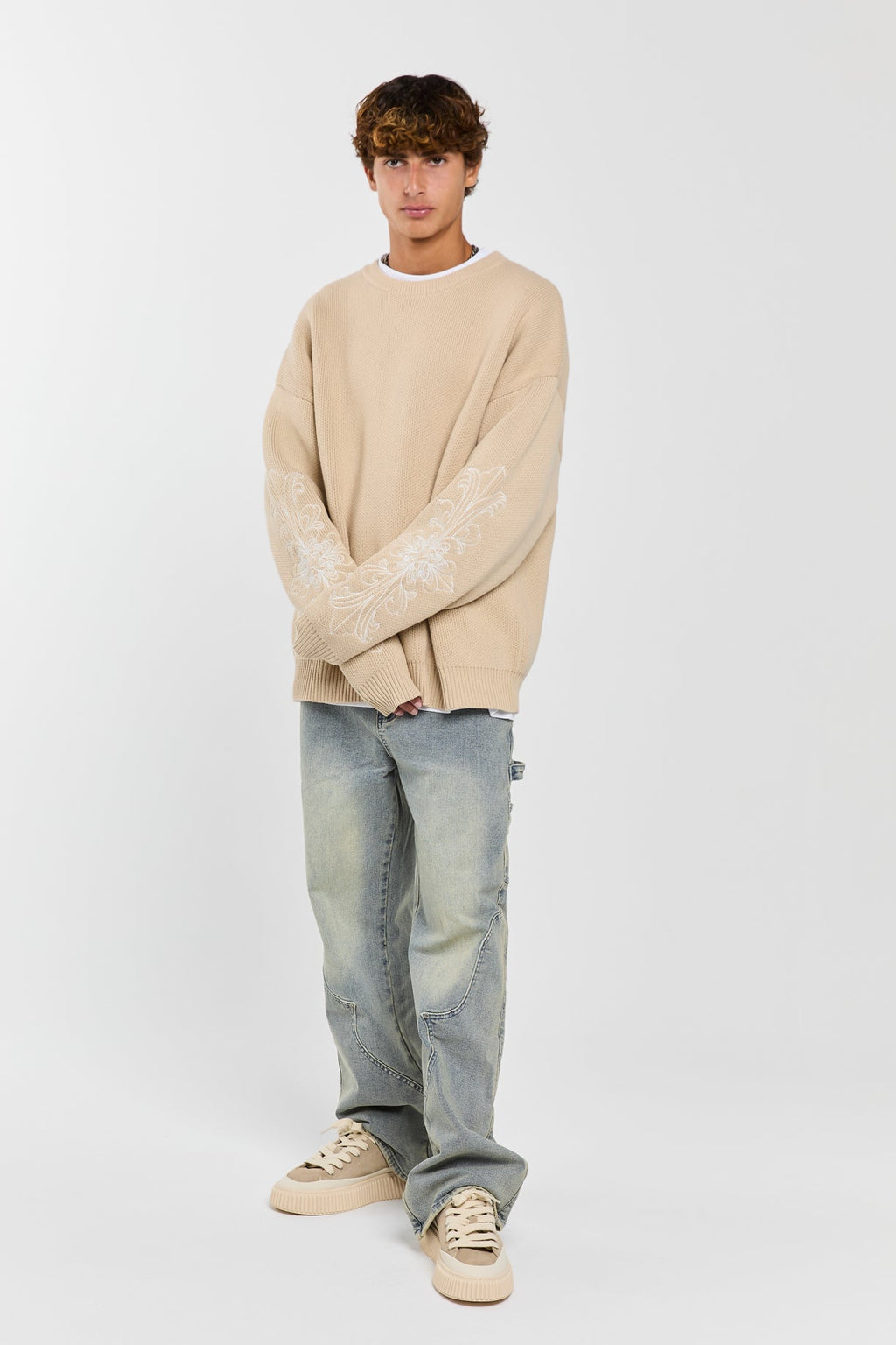 BONE - BEIGE KNIT SWEATER Idolstudios