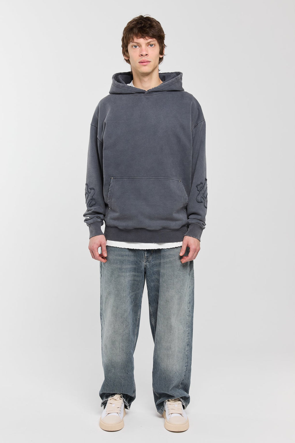 ASHEN - WASHED GREY HOODIE Idolstudios