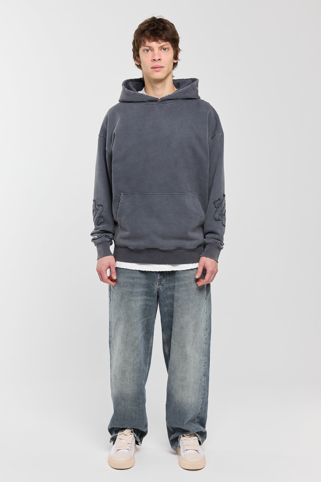 ASHEN - WASHED GREY HOODIE Idolstudios