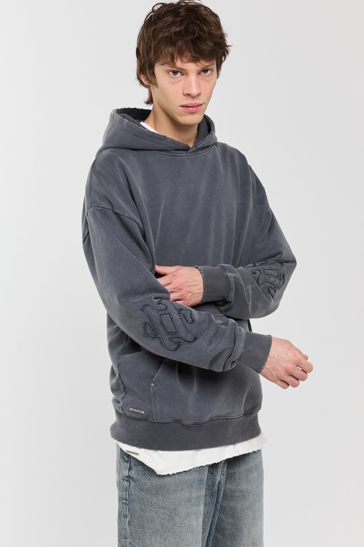 ASHEN - WASHED GREY HOODIE Idolstudios