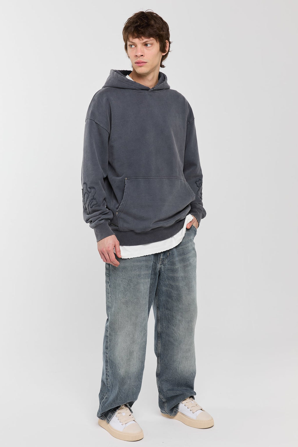 ASHEN - WASHED GREY HOODIE Idolstudios