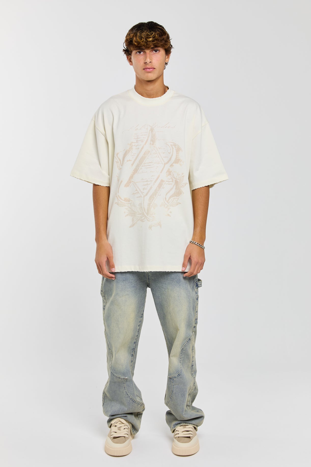 ETCHED - CREAM T-SHIRT