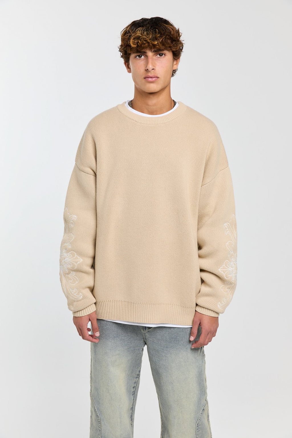 BONE - BEIGE KNIT SWEATER Idolstudios