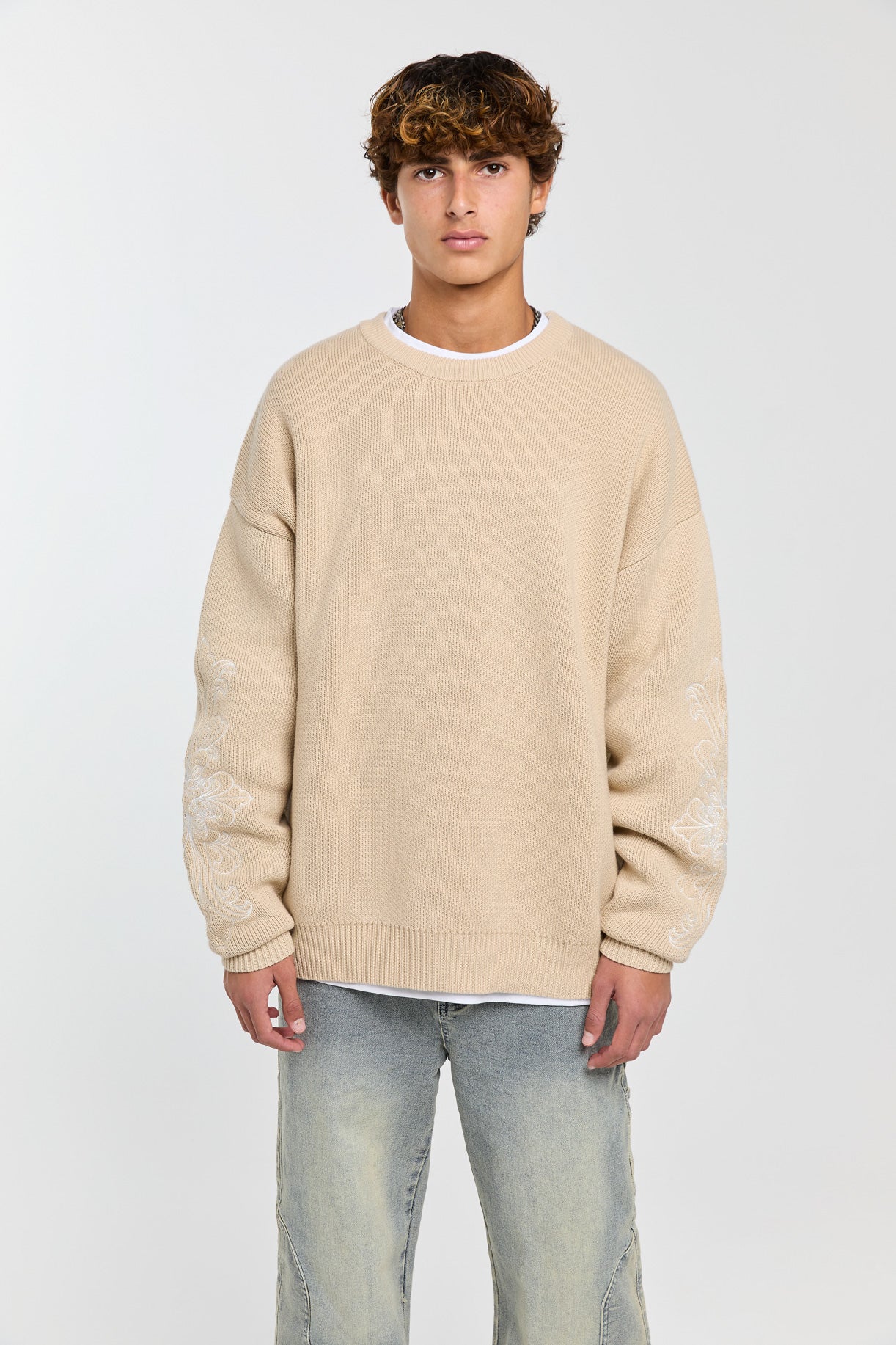 BONE - BEIGE KNIT SWEATER