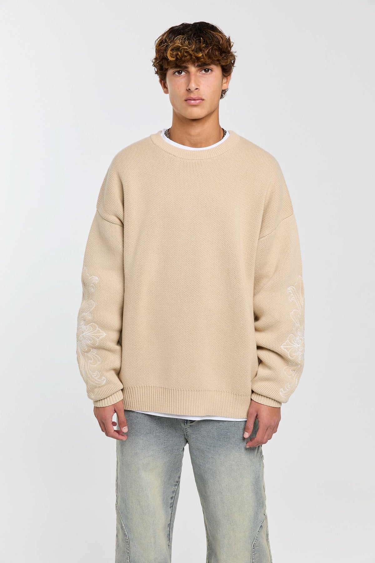 BONE - BEIGE KNIT SWEATER Idolstudios