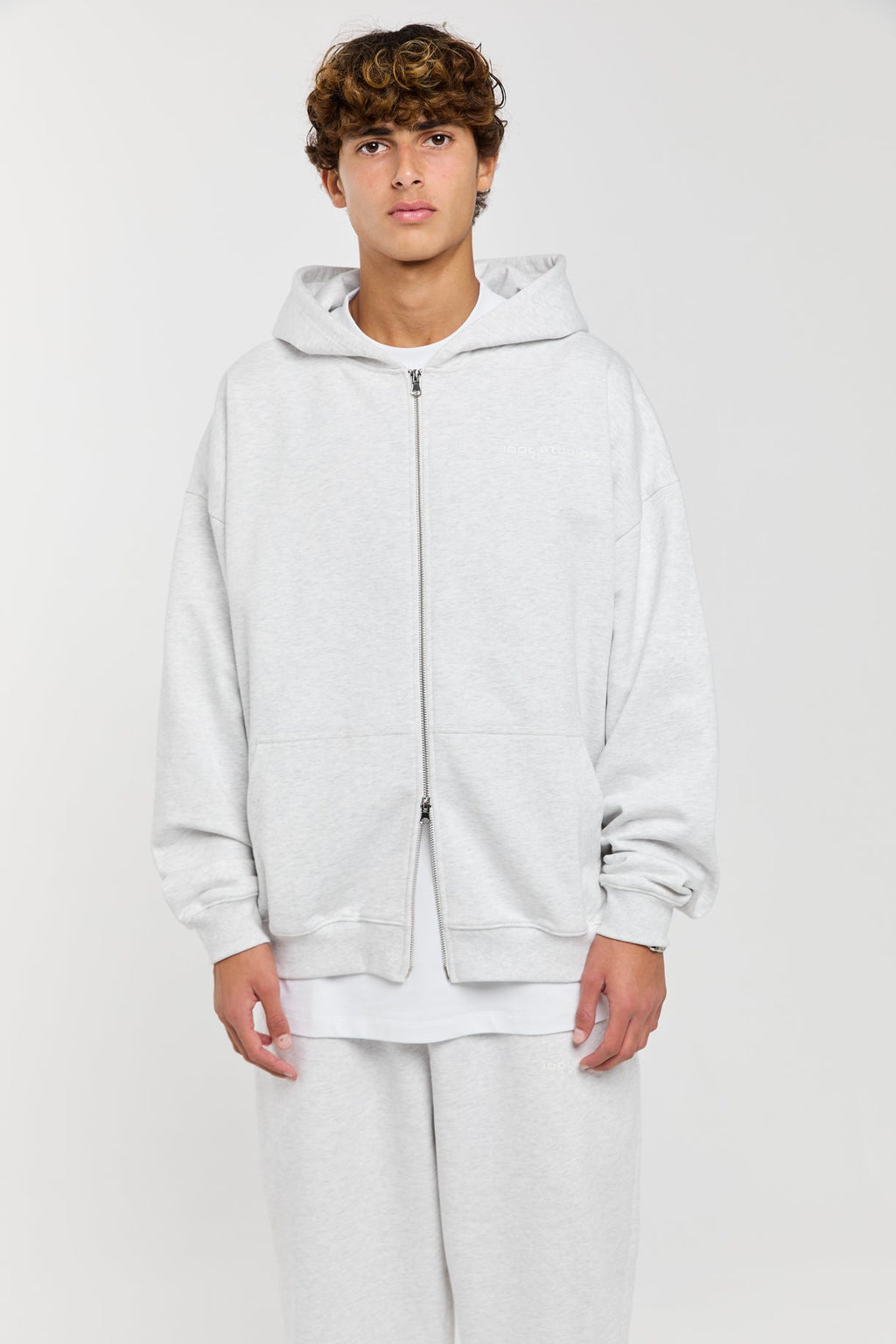 BLANKS - GREY ZIP HOODIE Idolstudios