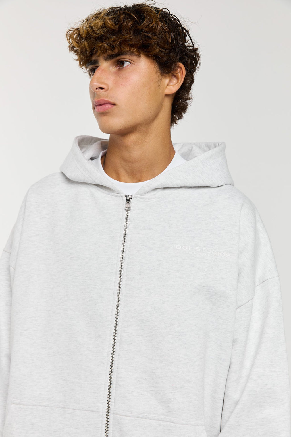 BLANKS - GREY ZIP HOODIE Idolstudios
